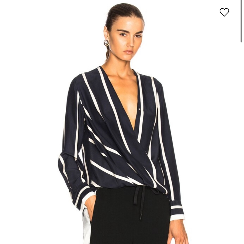 NWT Rag & Bone Victor Blouse navy and white stripped